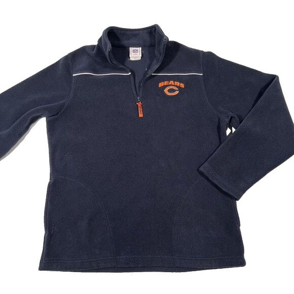 Chicago Bears NFL For Her Fleece Quarter Zip Embroidered Large Football Y2K - Picture 1 of 5